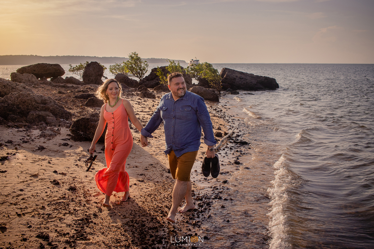 Casal - Milena e Gleyson | Ensaio Pré wedding - Praia do Maracanã - Santarém - Pará